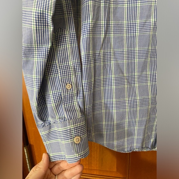 J. Crew Men’s Large Slim Collared Button Down Long Sleeve Plaid Cotton Blue - Picture 4 of 8